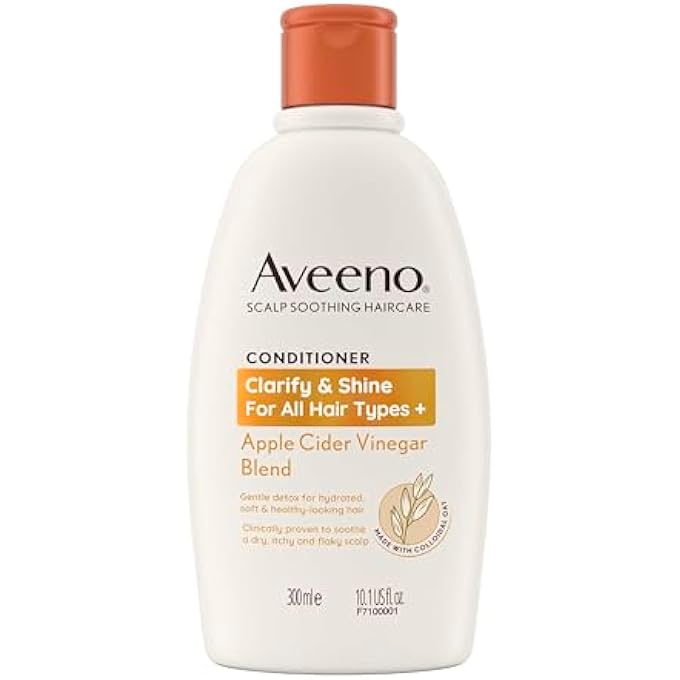 Aveeno CLARIFY AND SHINE APPLE CIDER VINEGAR SCALP SOOTHING CONDITIONER FOR ALL HAIR TYPES 300ML - Image 1